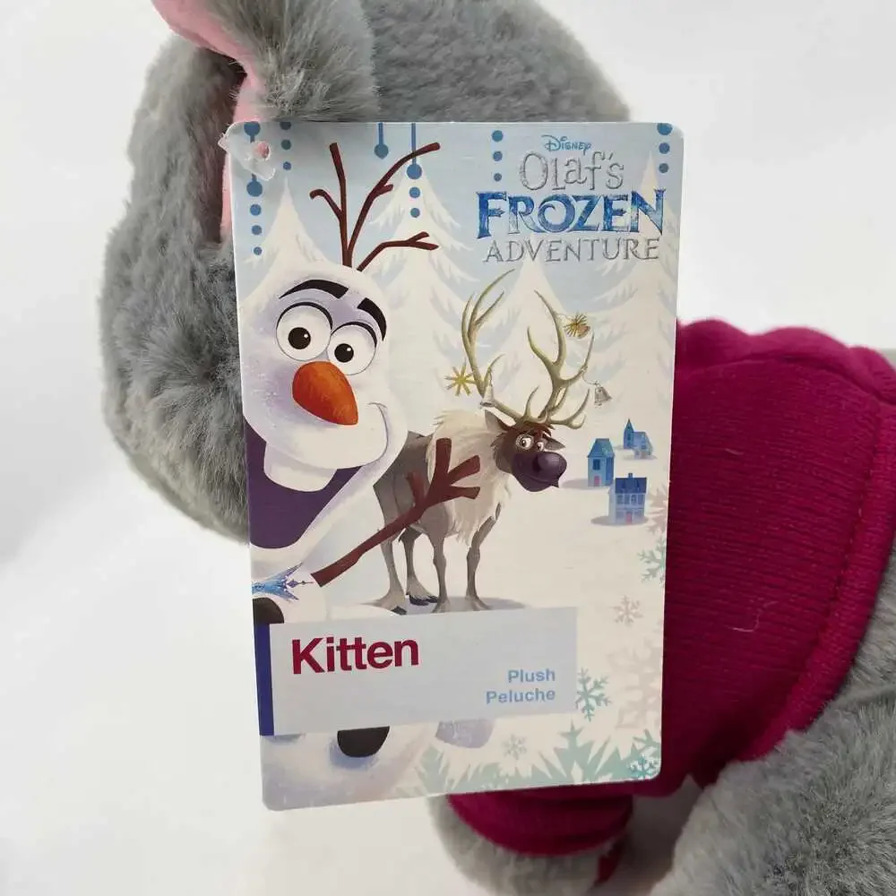 Disney Gray Pink Frozen Kitten Plush | OS Girls
